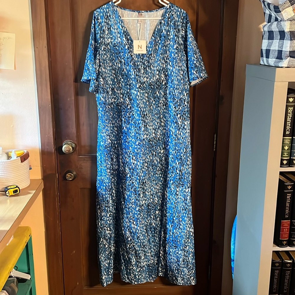 LARGE NORACORA CONNECTED WRAP POPOVER DRESS NWT